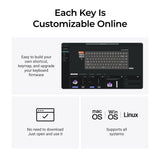 Keychron k2 he-f1c concrete edition rgb mechanisch toetsenbord (zwart, us lay-out (qwerty), gateron double-rail magnetic nebula, 75%, rgb leds, osa double-shot pbt, hot swap, 2.4ghz | bluetooth 5.2 | usb-c) - afbeelding 7