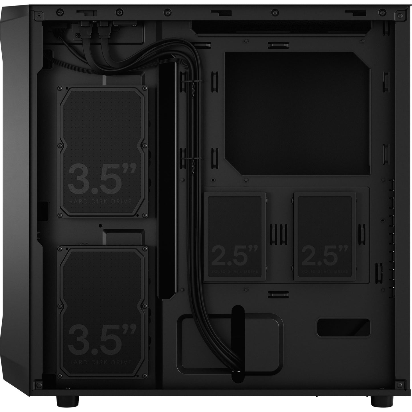 Fractal design focus 2 black solid midi tower behuizing (zwart | 2x usb-a)