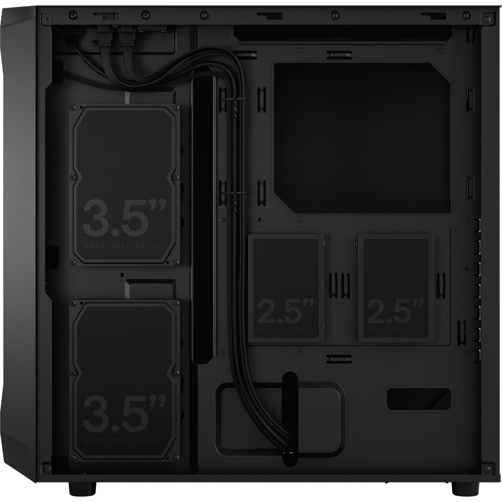 Fractal design focus 2 black solid midi tower behuizing (zwart | 2x usb-a)