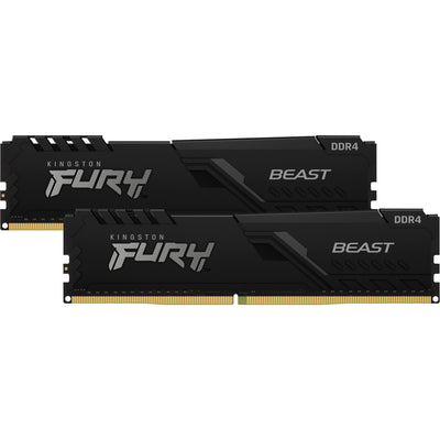 Kingston fury beast 32 gb ddr4-3200 (2x 16 gb) werkgeheugen (zwart, kf432c16bb1k2 32, xmp 2.0)