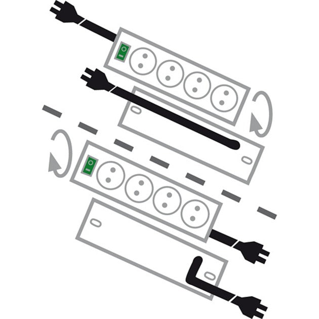 Brennenstuhl primera-tec comfort switch plus 19.500a stekkerdoos met overspanningsbeveiliging 7-voudig zwart 2m h05vv-f 3g1,5 2 permanent, 5 schakelbaar