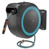 Gardena 35 m wand-slangenbox powerroll xl slanghaspel (grijs turquoise, 35 meter, accu en oplader inbegrepen, power for all alliance)