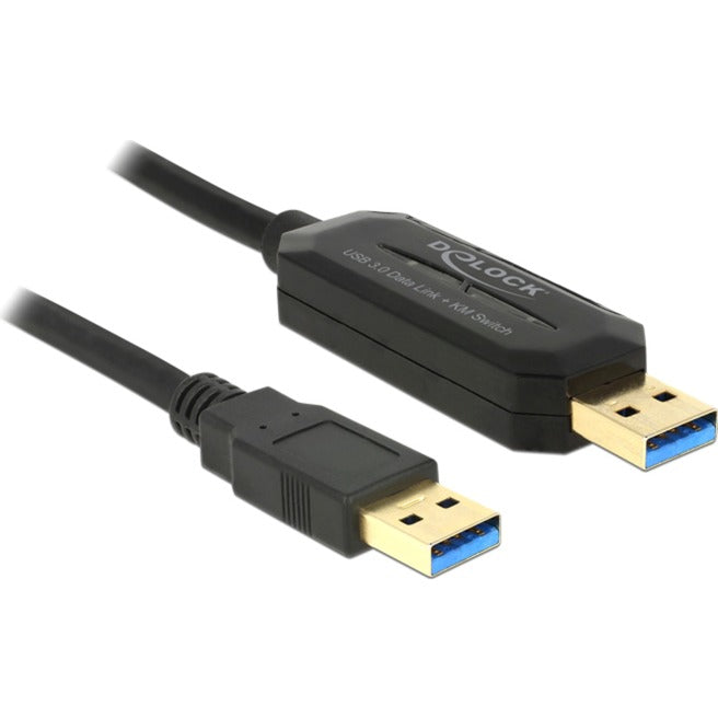 Delock data link + km switch usb 3.0 > usb 3.0 kabel (zwart, 1,5 meter)