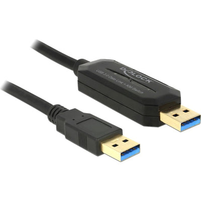 Delock data link + km switch usb 3.0 > usb 3.0 kabel (zwart, 1,5 meter)