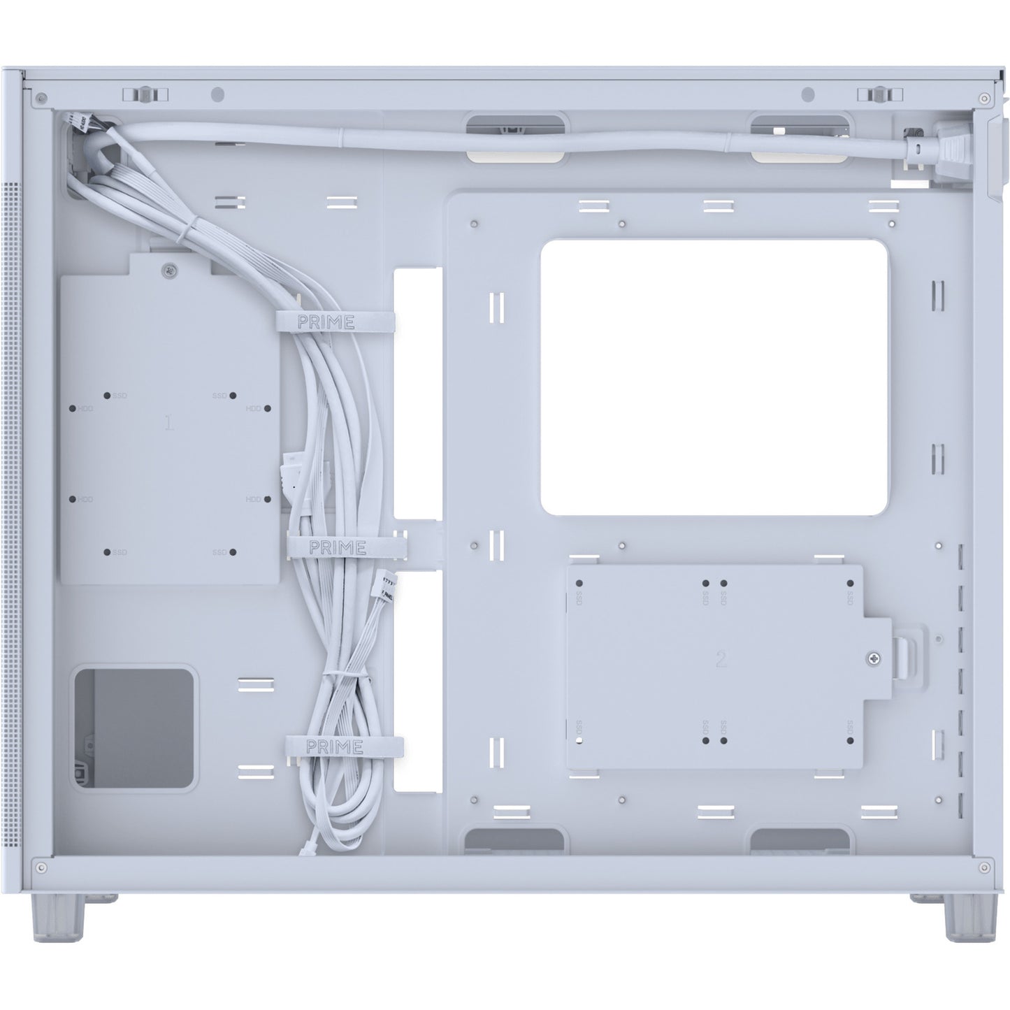 Asus prime ap303 - mesh panel midi tower behuizing (wit | 2x usb-a | 1x usb-c)