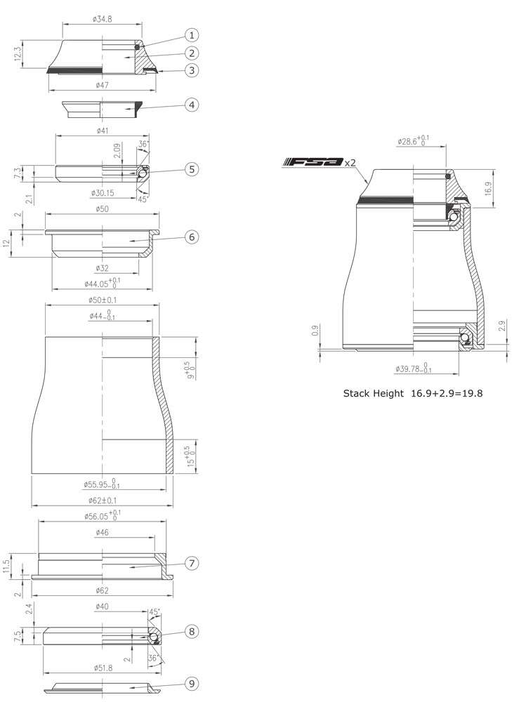 Fsa no.57e orbit 1.5e zs 1 1 8“-1.5 headset