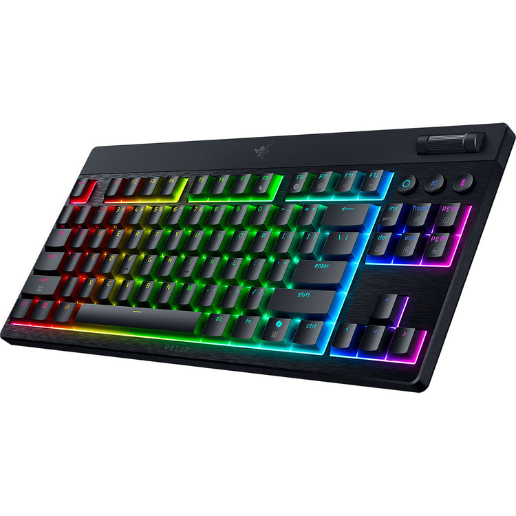 Razer blackwidow v4 low-profile rgb mechanisch gaming toetsenbord (zwart, us lay-out (qwerty), low-profile orange, 80% (tkl))