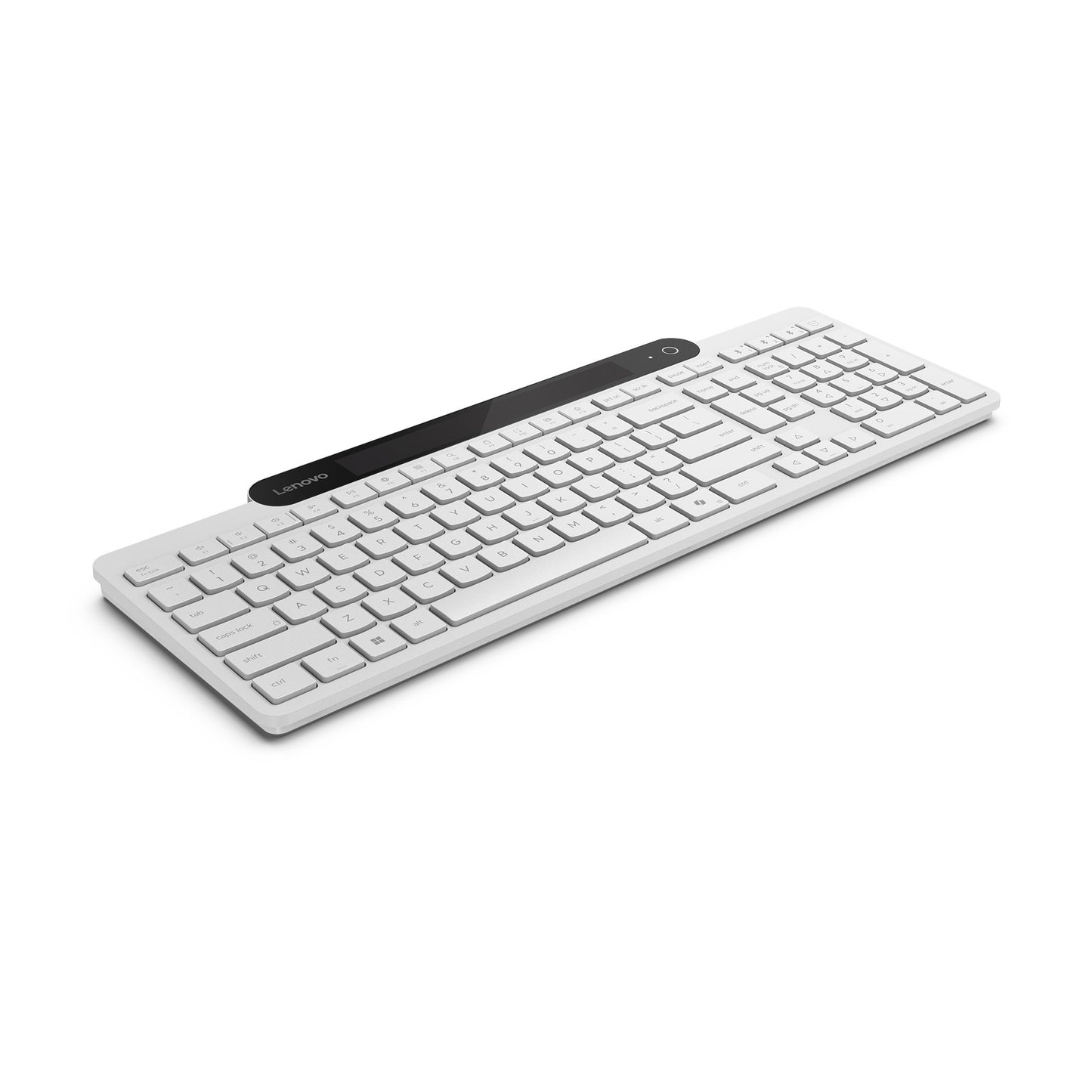 Lenovo 800 self-charging bluetooth keyboard (wit, us lay-out (qwerty), plunger, 100%, plunger switch, bluetooth 5.1, usb-c)