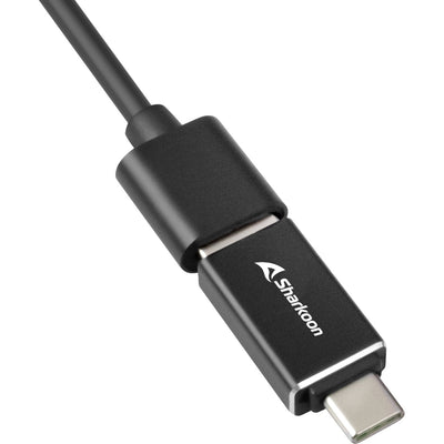 Sharkoon 3-port usb 3.2 gen 1 aluminium + gigabit lan dockingstation (zwart)