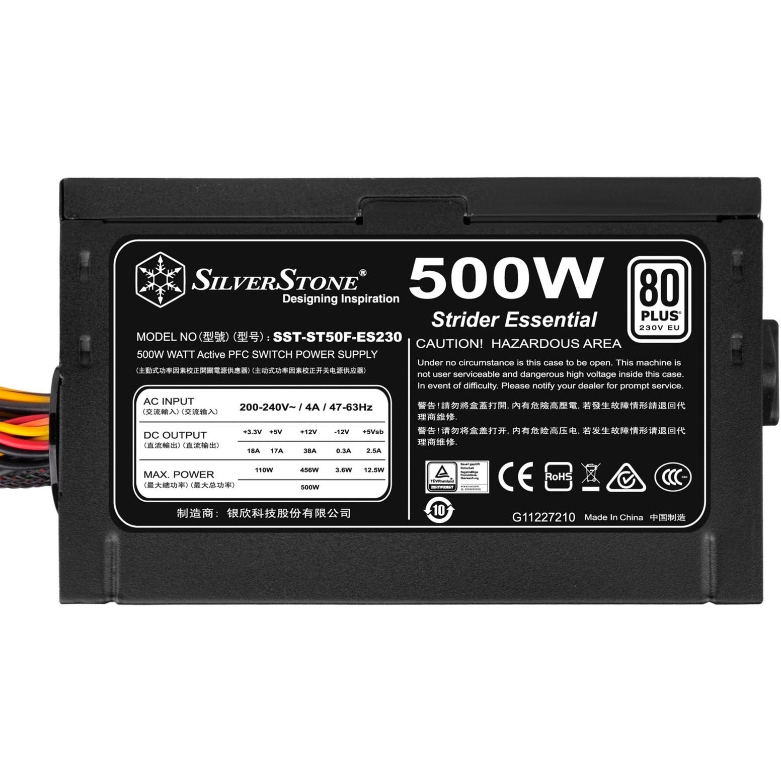 Silverstone strider essential st50f-es230 500 watt voeding (zwart, 2x pcie)
