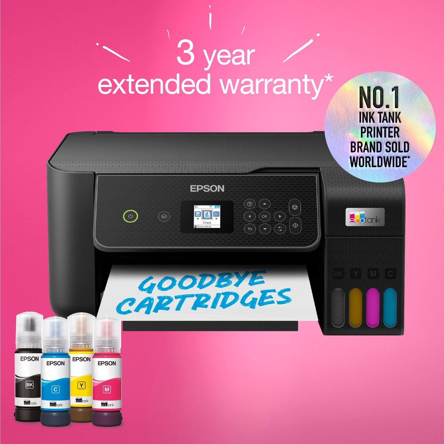 Epson ecotank et-2870 a4 multifunctionele wi-fi-printer met inkttank all-in-one inkjetprinter (zwart, scannen, kopiëren, inclusief tot 3 jaar inkt)