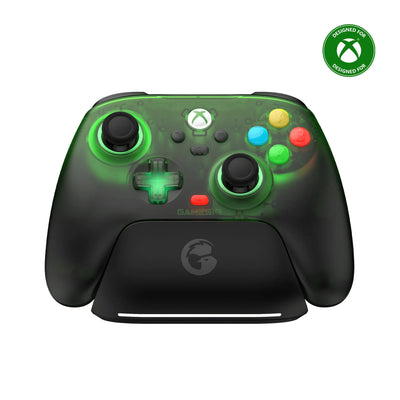 Gamesir t7 pro tri-mode controller - retro green (donkergroen transparant, xbox one, xbox series x|s via usb kabel | pc via 2,4 ghz, bt of usb kabel | android via bluetooth)