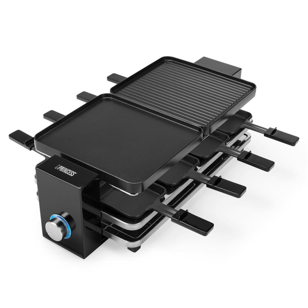Princess 162925 raclette piano black 8 gourmetstel (zwart)
