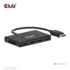 Club 3d displayport quad monitor hub mst 4x 4k30hz displayport splitter (zwart)