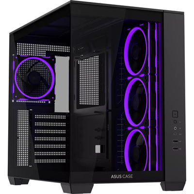 Asus a32 plus midi tower behuizing (zwart | 2x usb-a | 1x usb-c | rgb | tempered glass)