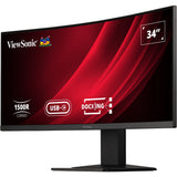 Viewsonic uwqhd curved docking monitor met kvm-switch vg3419c 34 ultrawide (zwart (mat), 1x displayport, 1x hdmi, 1x usb-c, 3x usb-a, 1x rj-45, 120 hz, 1x hdmi, 1x displayport, usb-a, usb-b, usb-c, lan, audio) - afbeelding 3