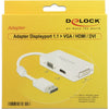 Delock displayport > vga hdmi dvi adapter (wit, 0,16 meter)