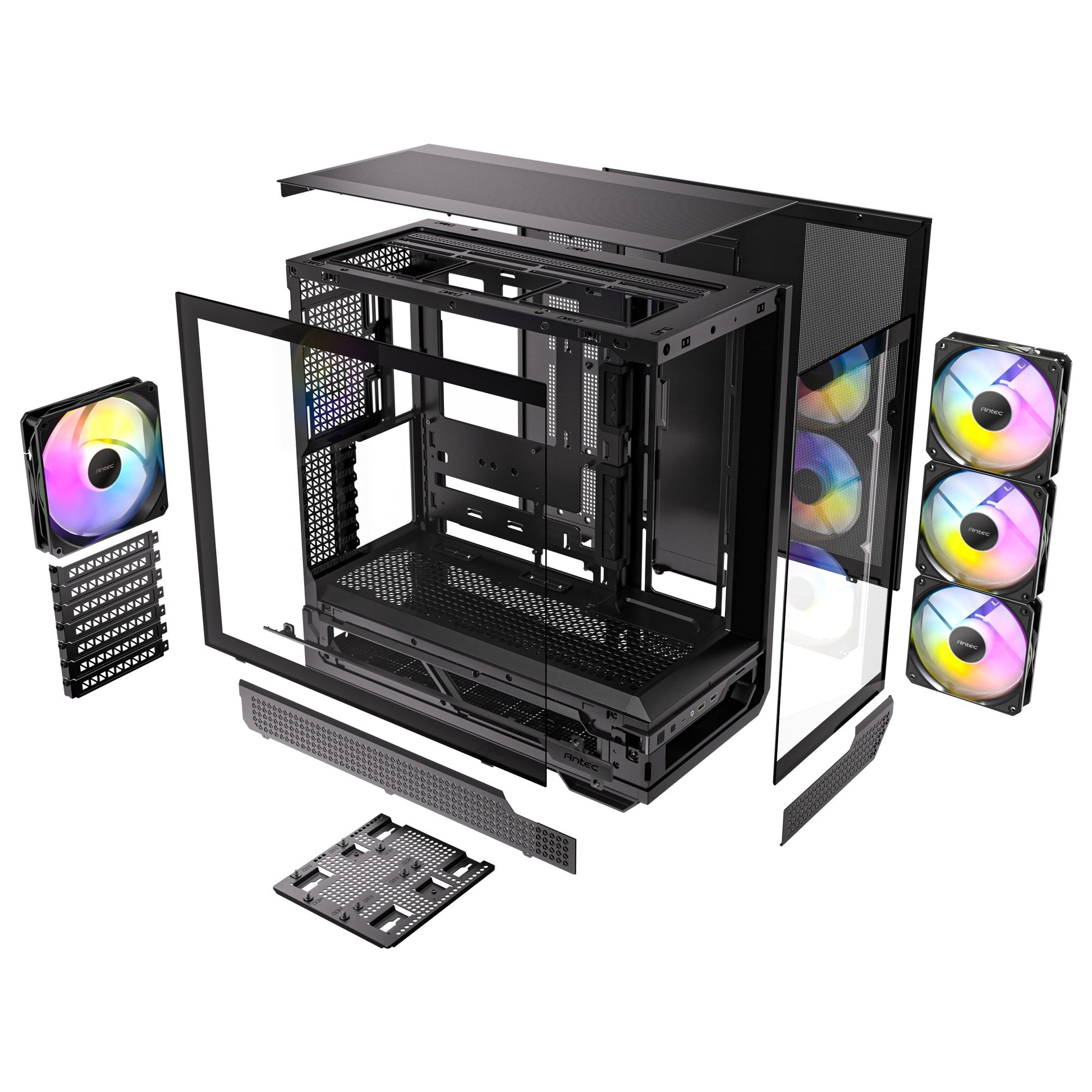 Antec c7 argb midi tower behuizing (zwart | 2x usb-a | 1x usb-c | tempered glass)
