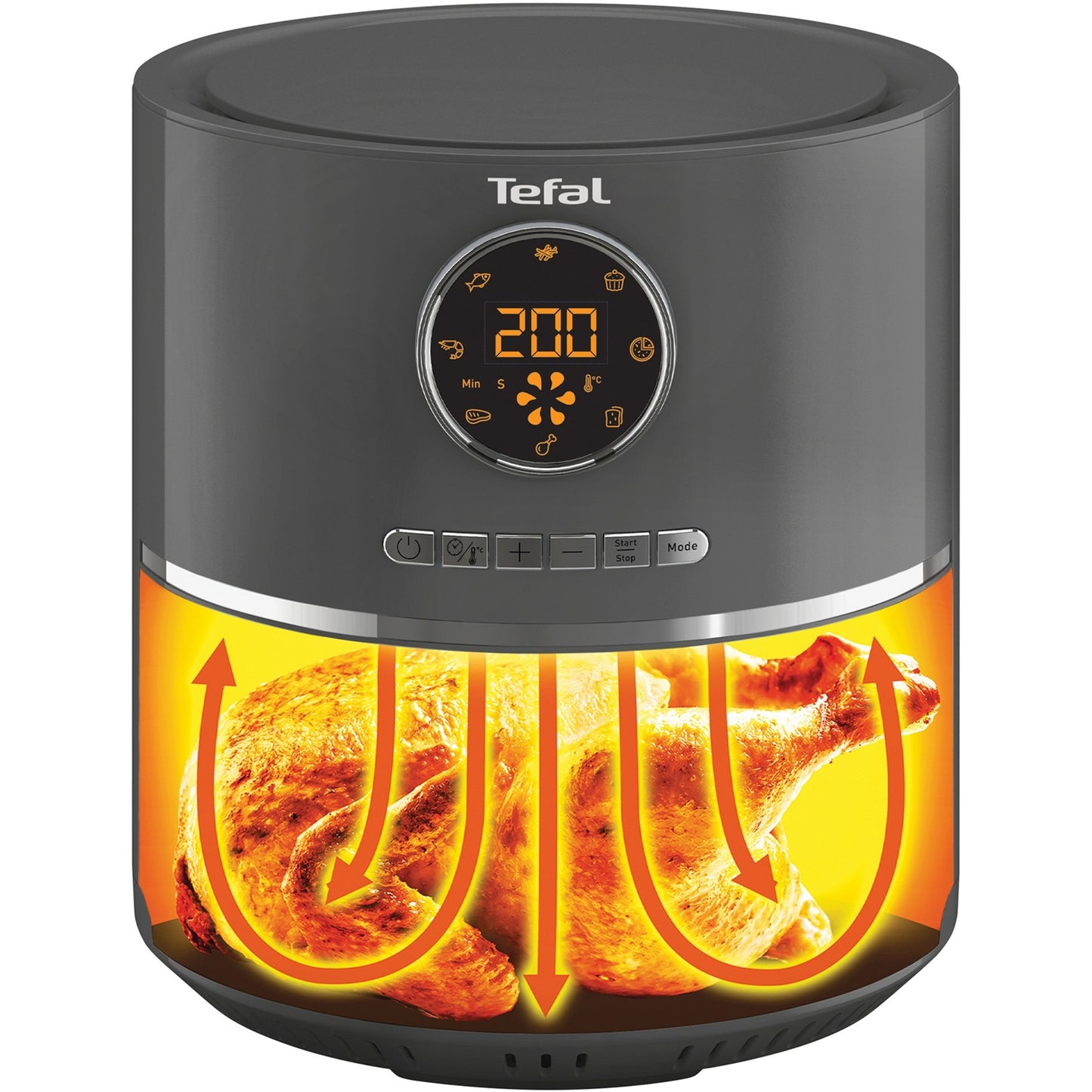 Tefal ultra fry ey111b heteluchtfriteuse (antraciet grijs, 4,2 liter | 1,2 kg )