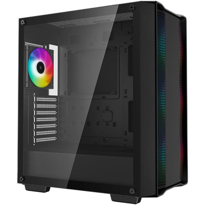Deepcool cc560 argb v2 midi tower behuizing (zwart | 2x usb-a | rgb | tempered glass)