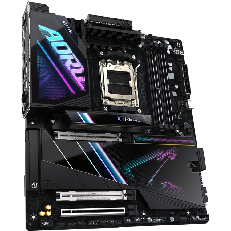 Gigabyte x870e a xtreme ai top socket am5 moederbord (zwart, raid, 2x 10 gb-lan, wlan, bt, sound, e-atx)
