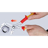 Knipex cobra vde hightech-waterpomptang 87 26 250 zweedse- waterpomp-tang (rood geel, getande grijpvlakken, doorgestoken scharnier )