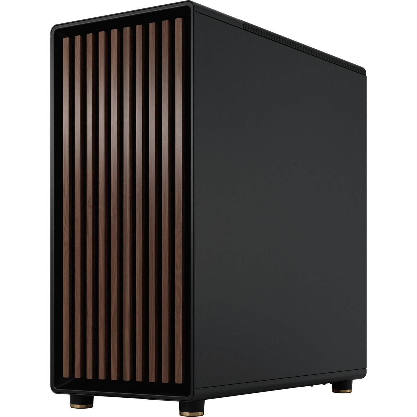 Fractal design north midi tower behuizing (zwart houtkleur | 2x usb-a | 1x usb-c | tempered glass)