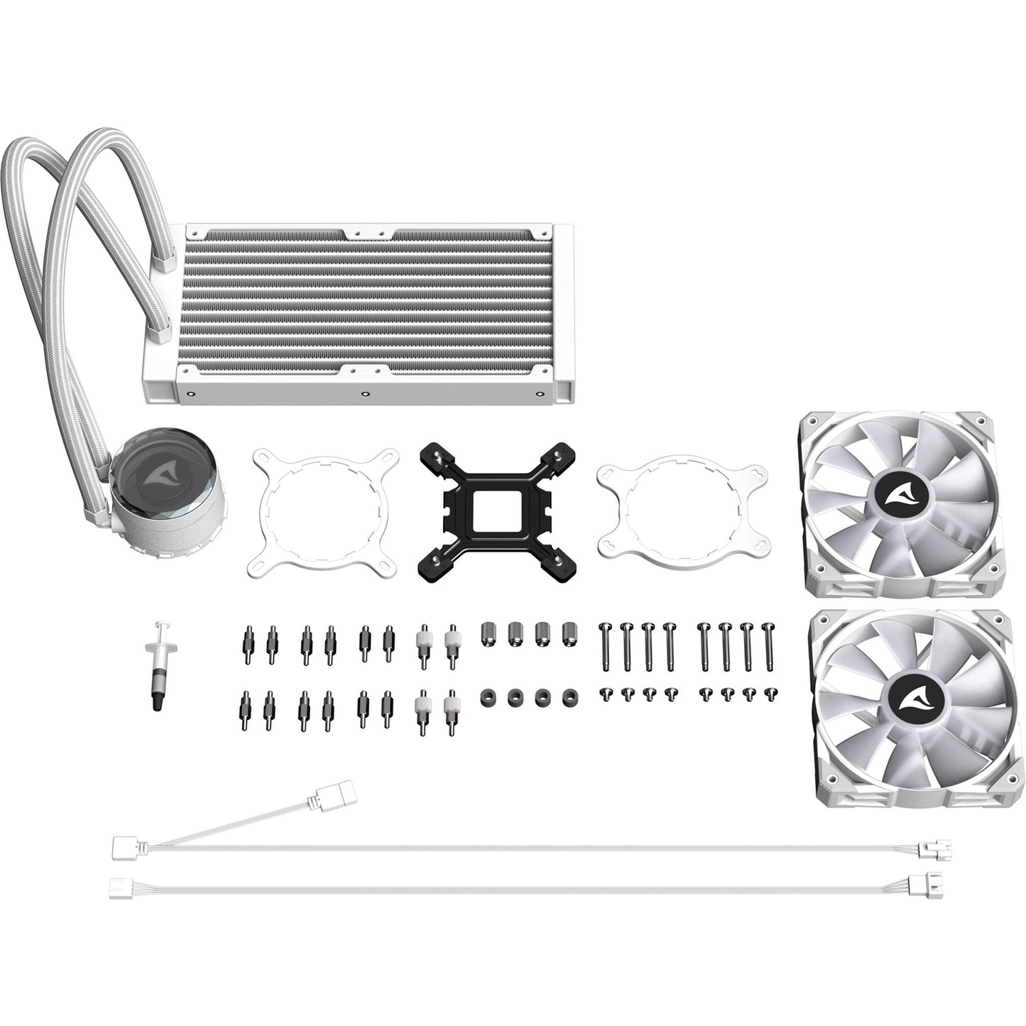 Sharkoon s80 rgb white waterkoeling (wit, 4-pins pwm fan-connector)