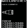 Wera belt c 3 zyklop doppenset, 1 2 dopsleutel (zwart, 6-delig, met vasthoudfunctie)