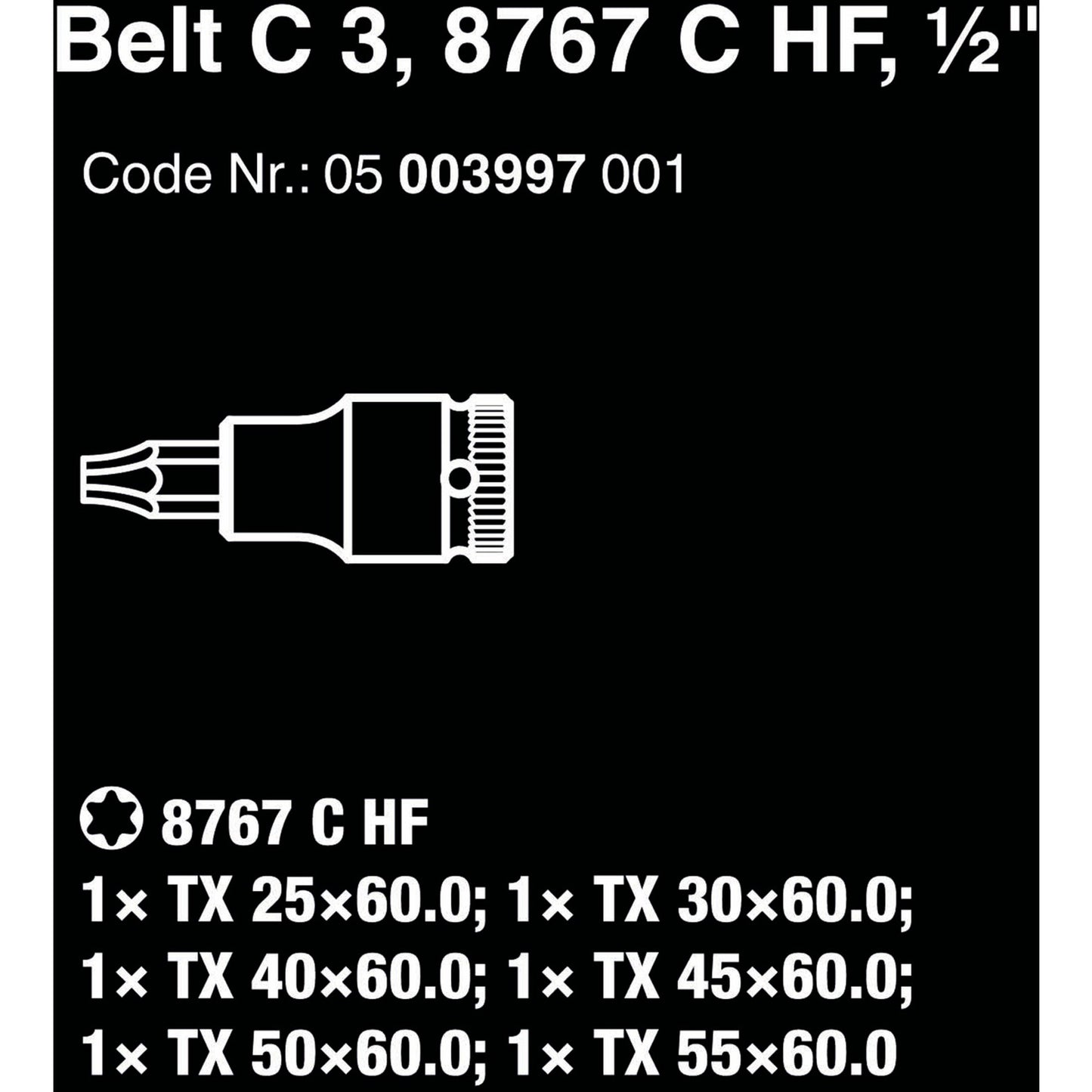 Wera belt c 3 zyklop doppenset, 1 2 dopsleutel (zwart, 6-delig, met vasthoudfunctie)