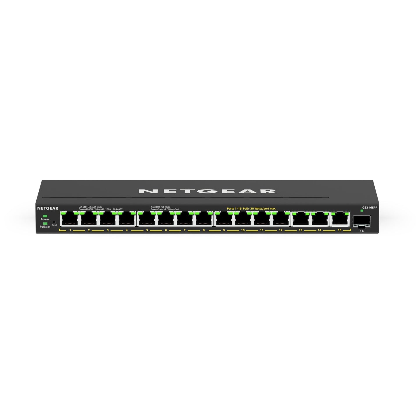 Netgear gs316epp switch (zwart)