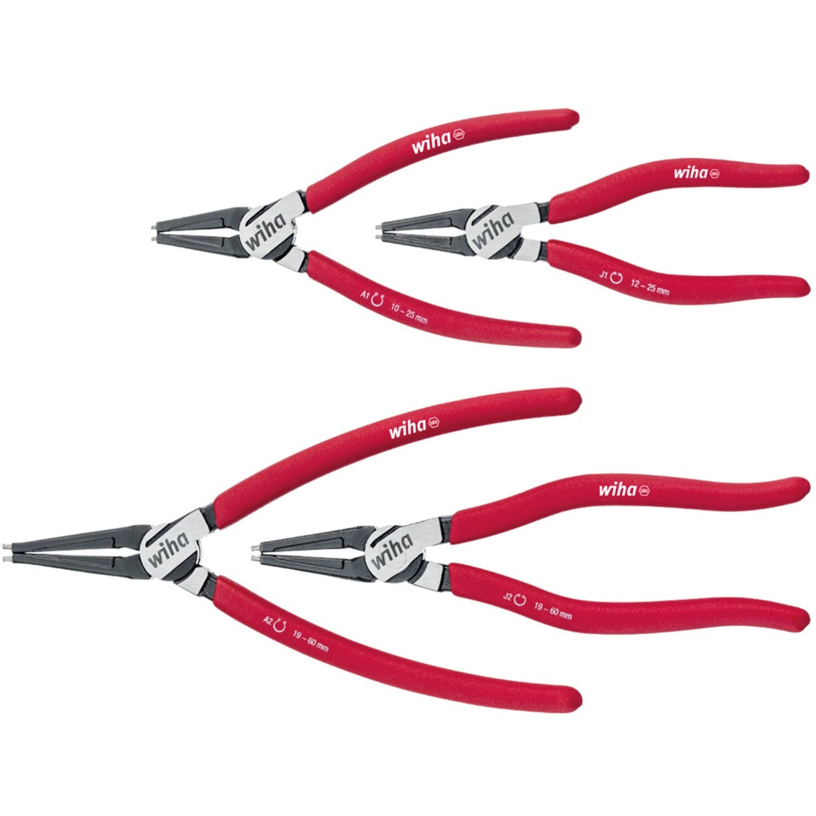Wiha tangenset classic met magictips (rood, borgringtangen 4-delig)