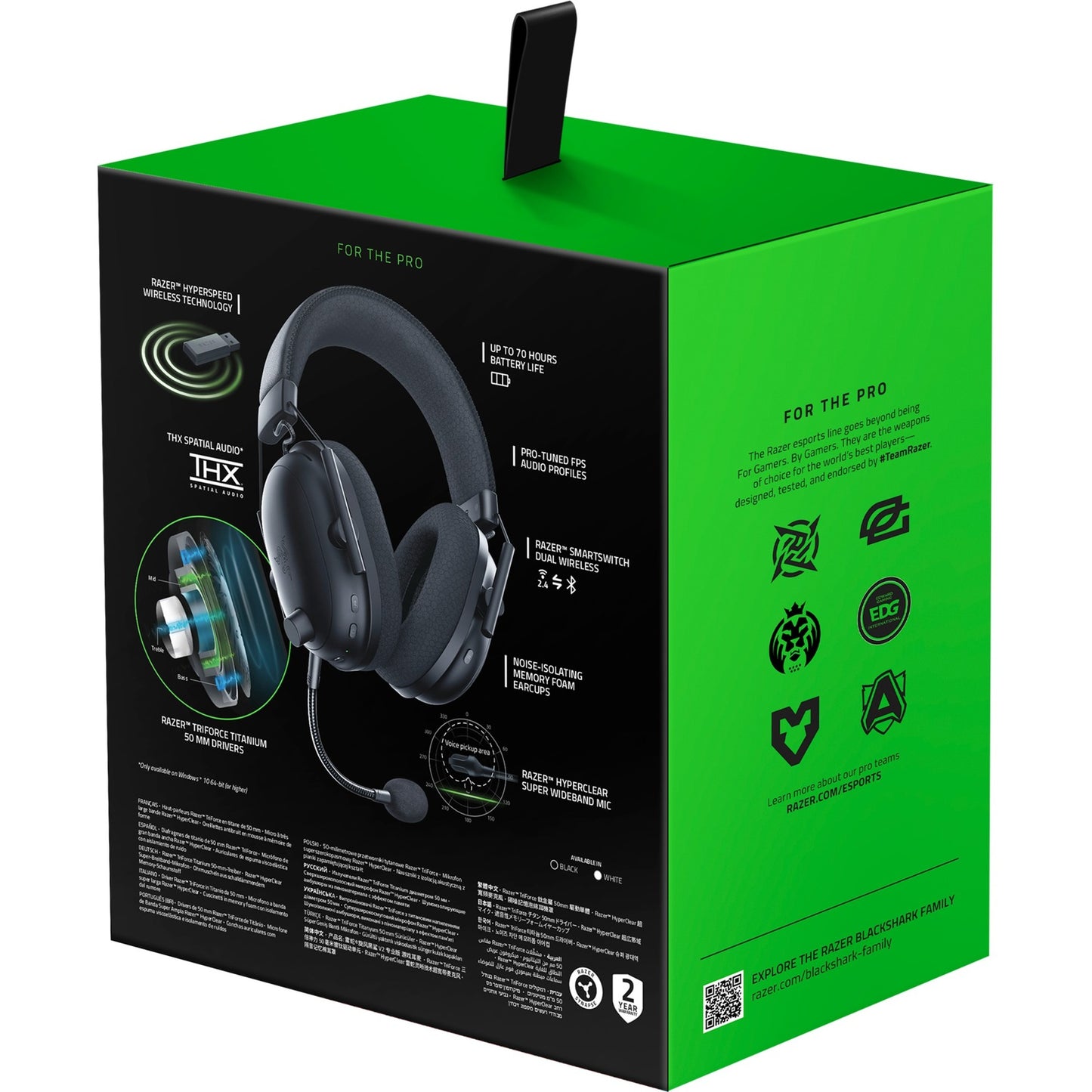 Razer blackshark v2 pro over-ear gaming headset (zwart, pc, playstation 4, xbox one, nintendo switch)