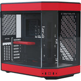 Hyte y60 midi tower behuizing (rood zwart | 3x usb-a | tempered glass) - afbeelding 1