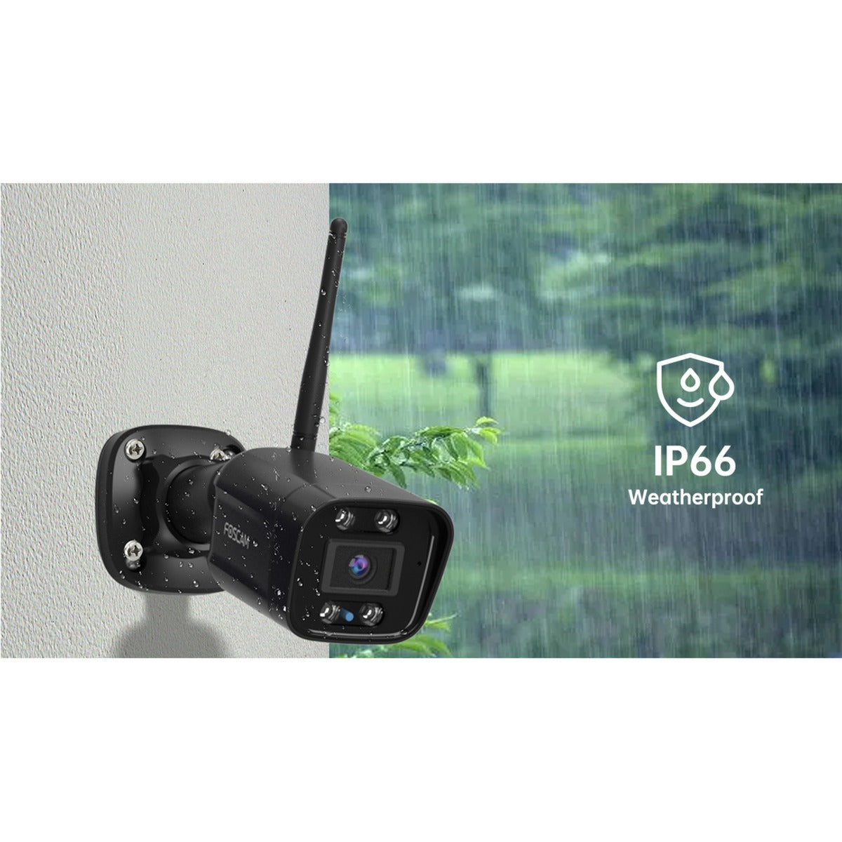 Foscam v8p, 4k 8mp dual-band wifi beveiligingscamera (zwart, met geluid- en lichtalarm)