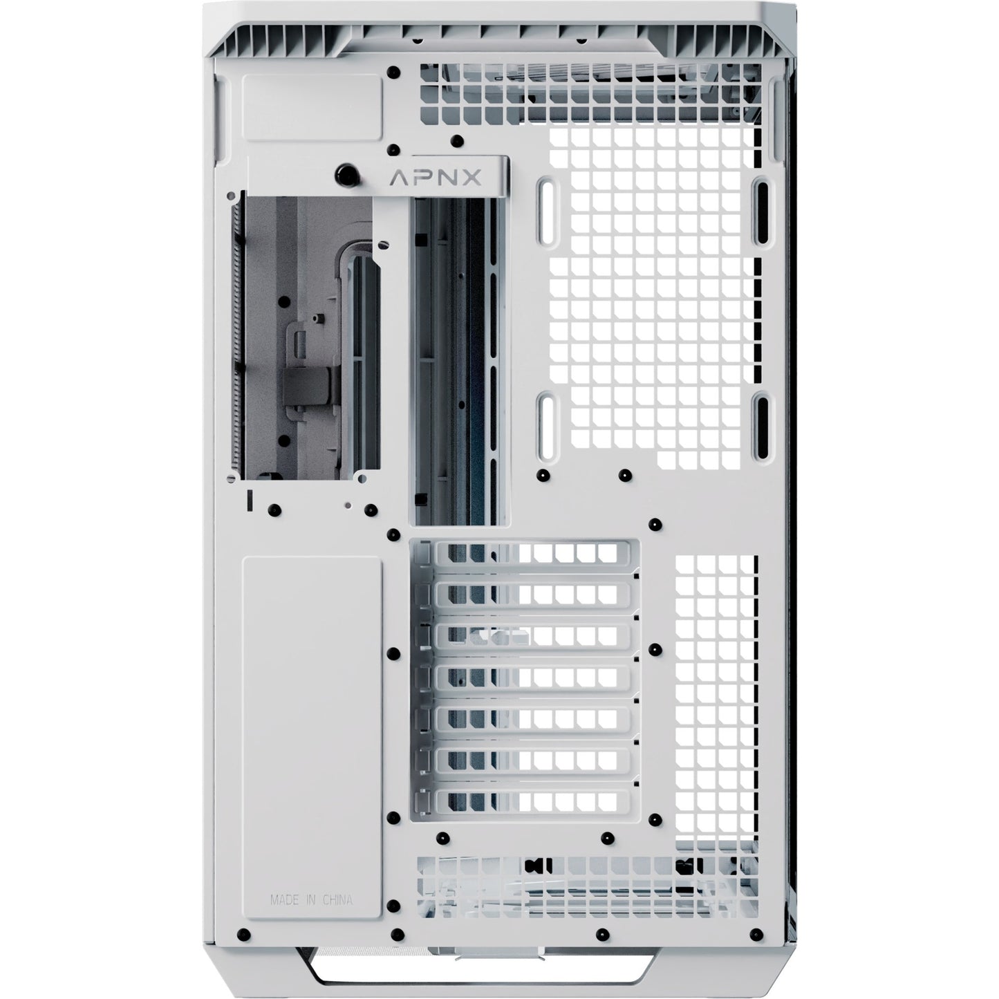 Apnx v1-w-wt-v1 midi tower behuizing (wit houtkleur | 2x usb-a | 1x usb-c | window)