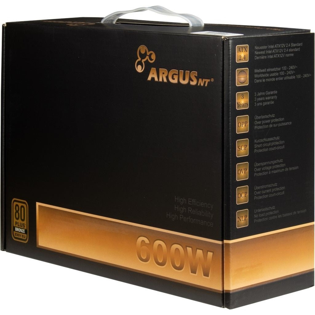 Inter-tech argus bps-600 600 watt voeding (zwart, 4x pcie)