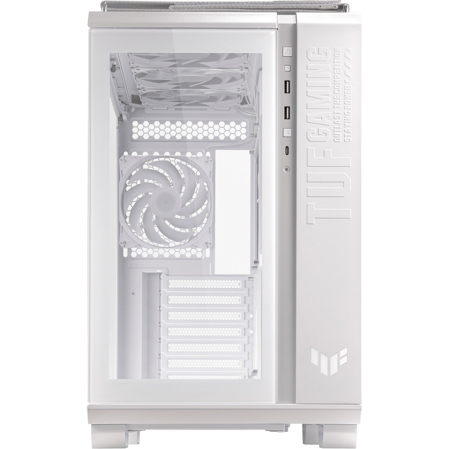 Asus tuf gaming gt502 plus midi tower behuizing (wit | 2x usb-a | 1x usb-c | tempered glass)