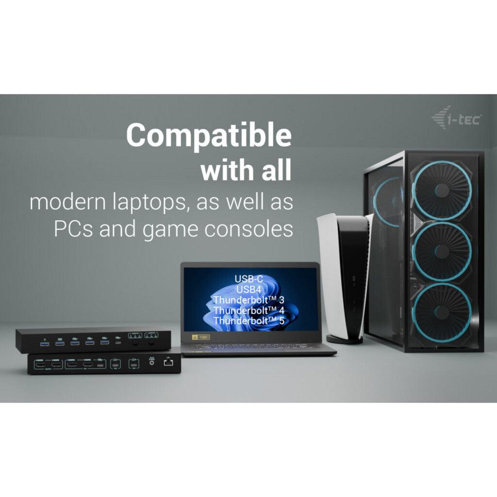 I-tec usb-c kvm dock pro dockingstation (zwart)