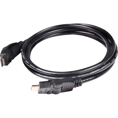 Club 3d hdmi 2.0 360° draaibare kabel (zwart, 2 meter, 4k)