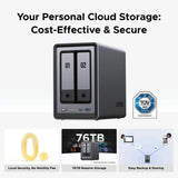 Ugreen nasync dxp2800 (grijs, 2,5gbe, hdmi, usb-c) - afbeelding 3