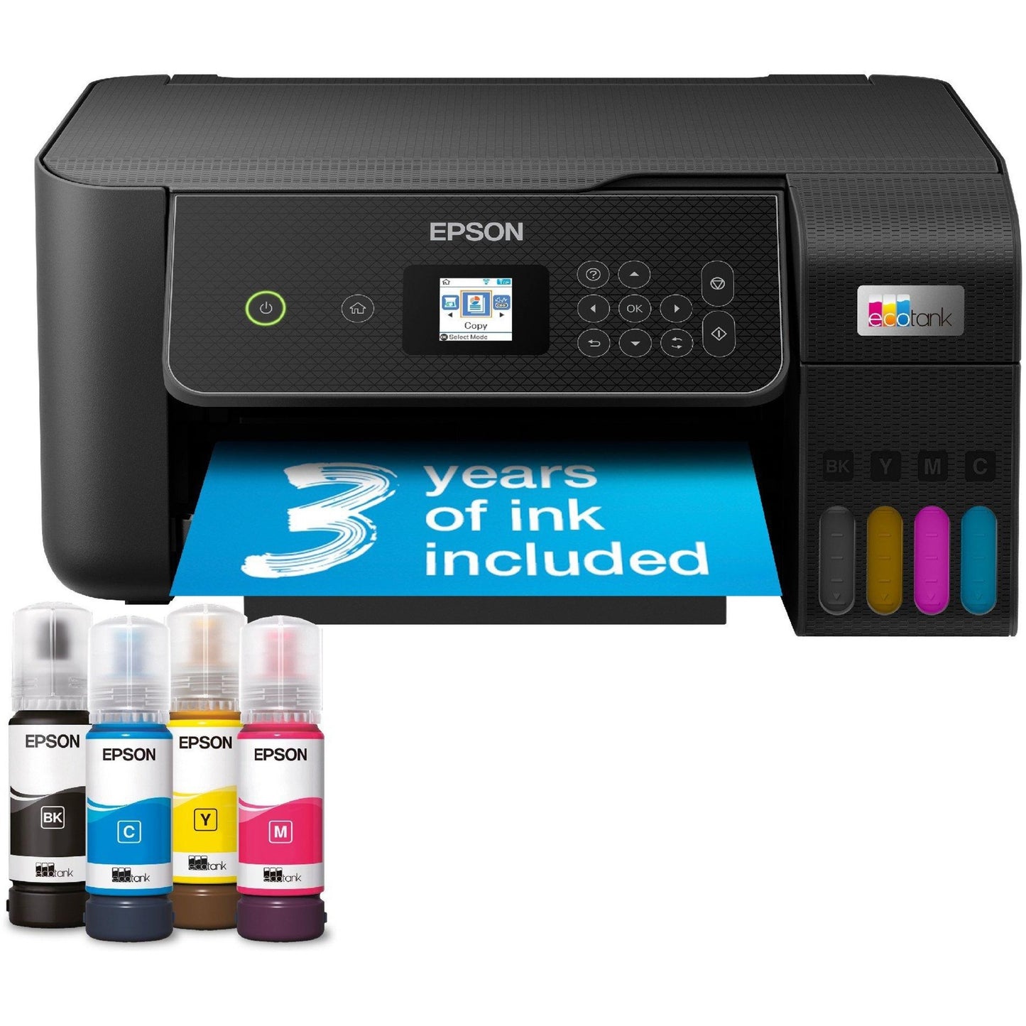 Epson ecotank et-2871 a4 multifunctionele wi-fi-printer met inkttank all-in-one inkjetprinter (zwart, scannen, kopiëren, wi-fi, inclusief tot 3 jaar inkt)
