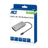 Act connectivity usb-c 4k 8k 60hz dockingstation (grijs)