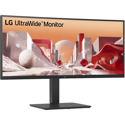 Lg 34ba75qe 34 curved ultrawide monitor (zwart, hdmi, displayport, audio, lan, usb-c)
