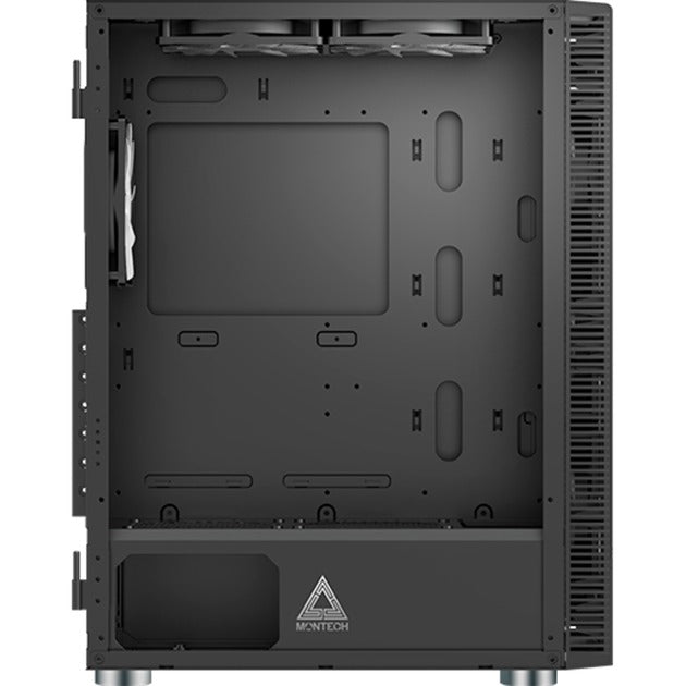 Montech x3 mesh midi tower behuizing (zwart | 3x usb-a | rgb | tempered glass)