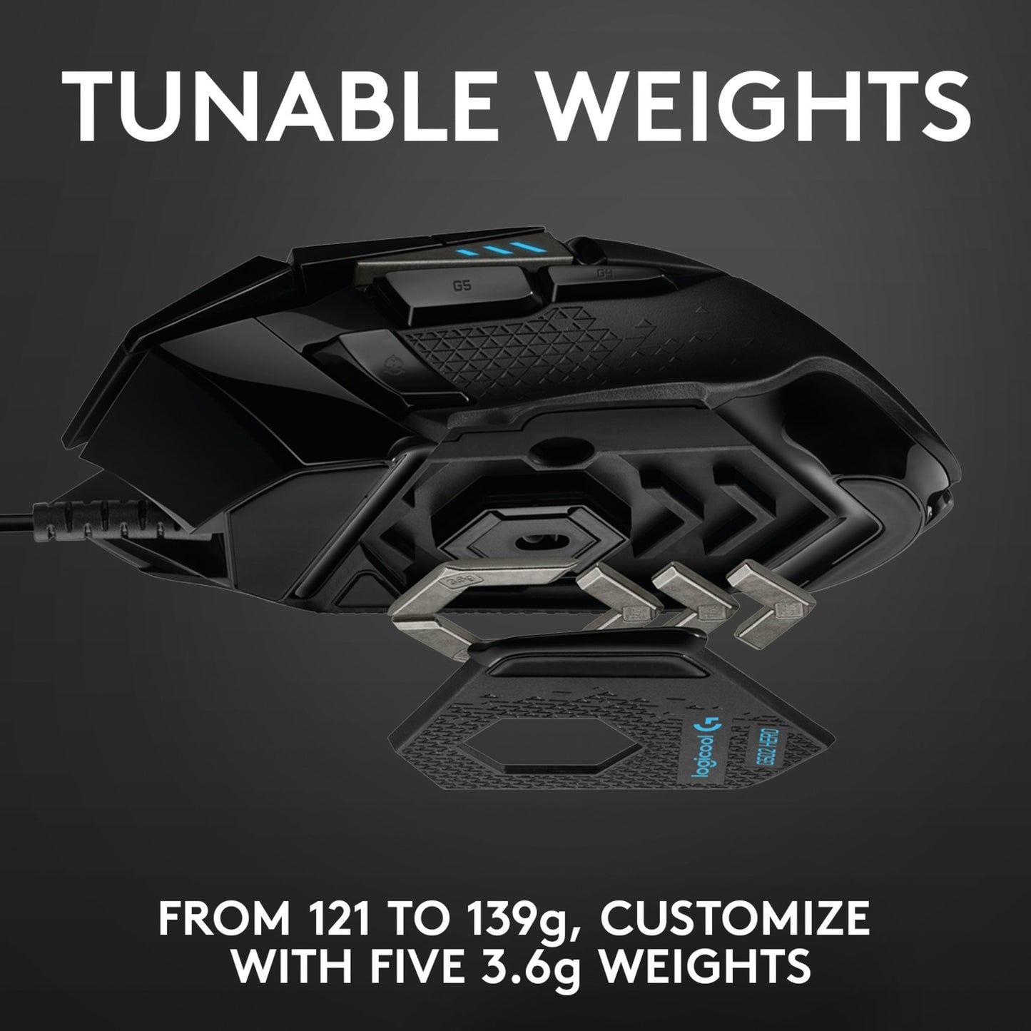 Logitech g502 hero high performance gaming mouse (zwart, 100 - 25.600 dpi, rgb leds)