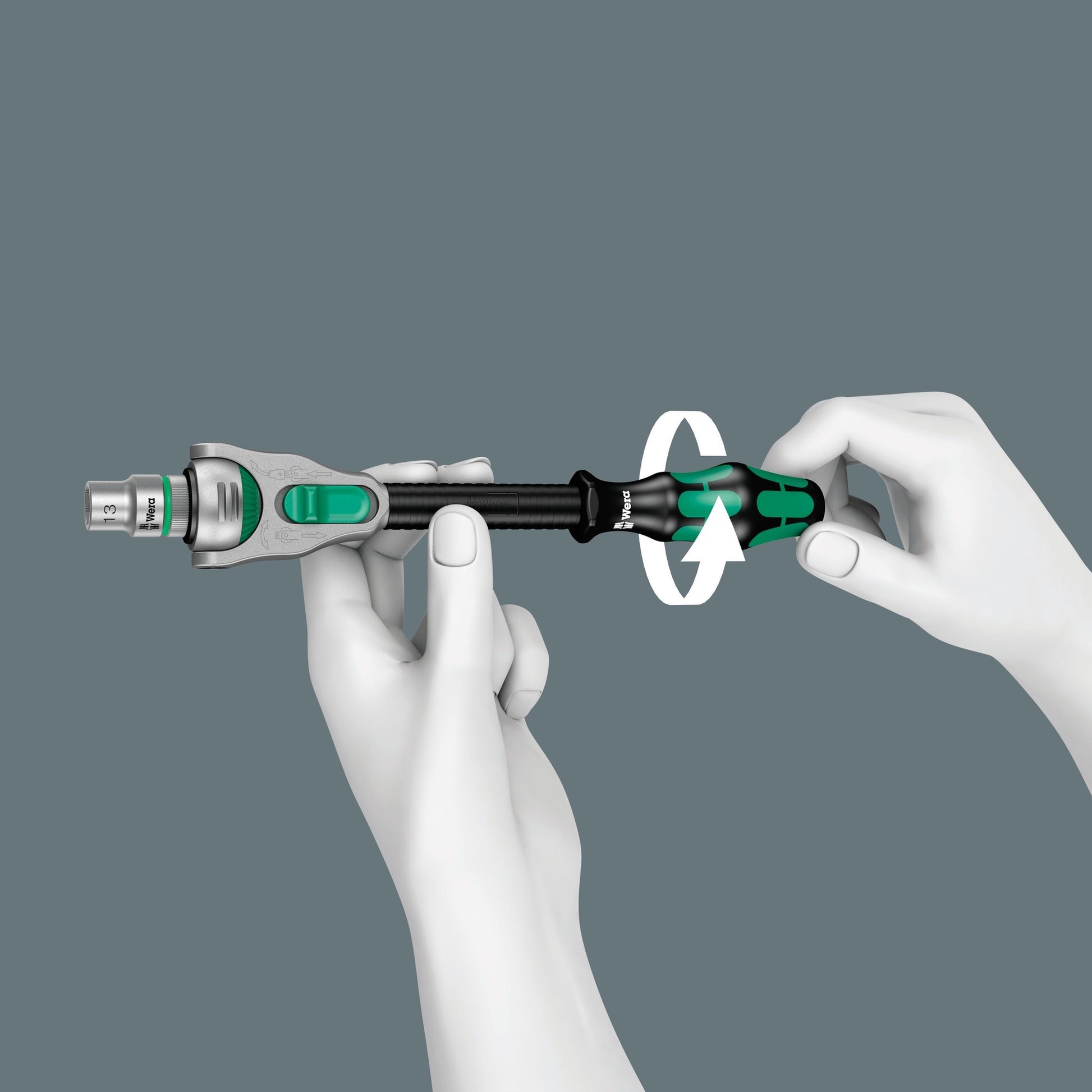 Wera 8100 sb 9 zyklop speed ratelset gereedschapsset (zwart groen, 29-delig, speedratel met draaibare kop)