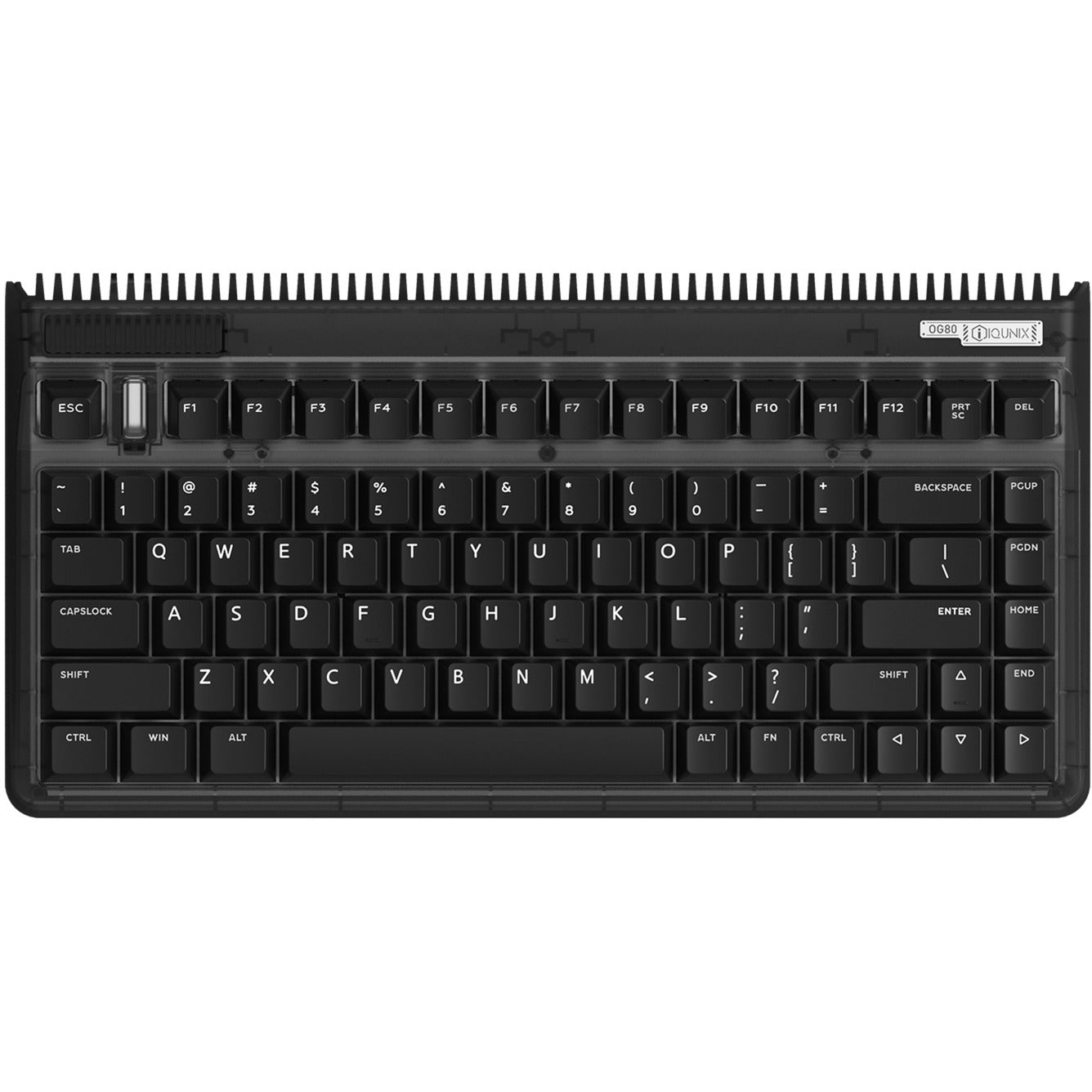Iqunix og80 dark side wireless mechanical keyboard (zwart, us lay-out (qwerty), cherry mx brown, 80% (tkl), rgb leds, hot-swappable, pbt, 2.4ghz | bluetooth 5.1 | usb-c)