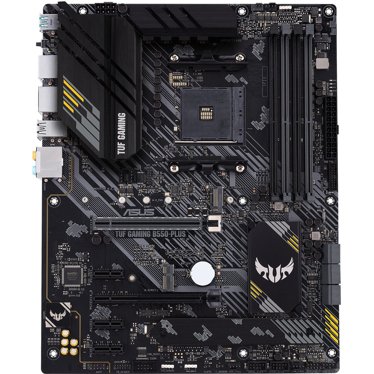 Asus tuf gaming b550-plus wifi ii socket am4 moederbord (zwart, raid, gb-lan, wi-fi 6, bt, sound, atx)