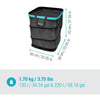 Gardena tuinafvalzak pop-up rechthoekig, maat l (zwart turquoise, tot 220 liter)